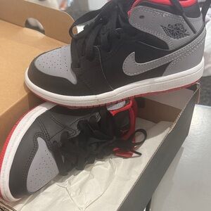 Nike Kids Black, Gray, and Red Sneakers